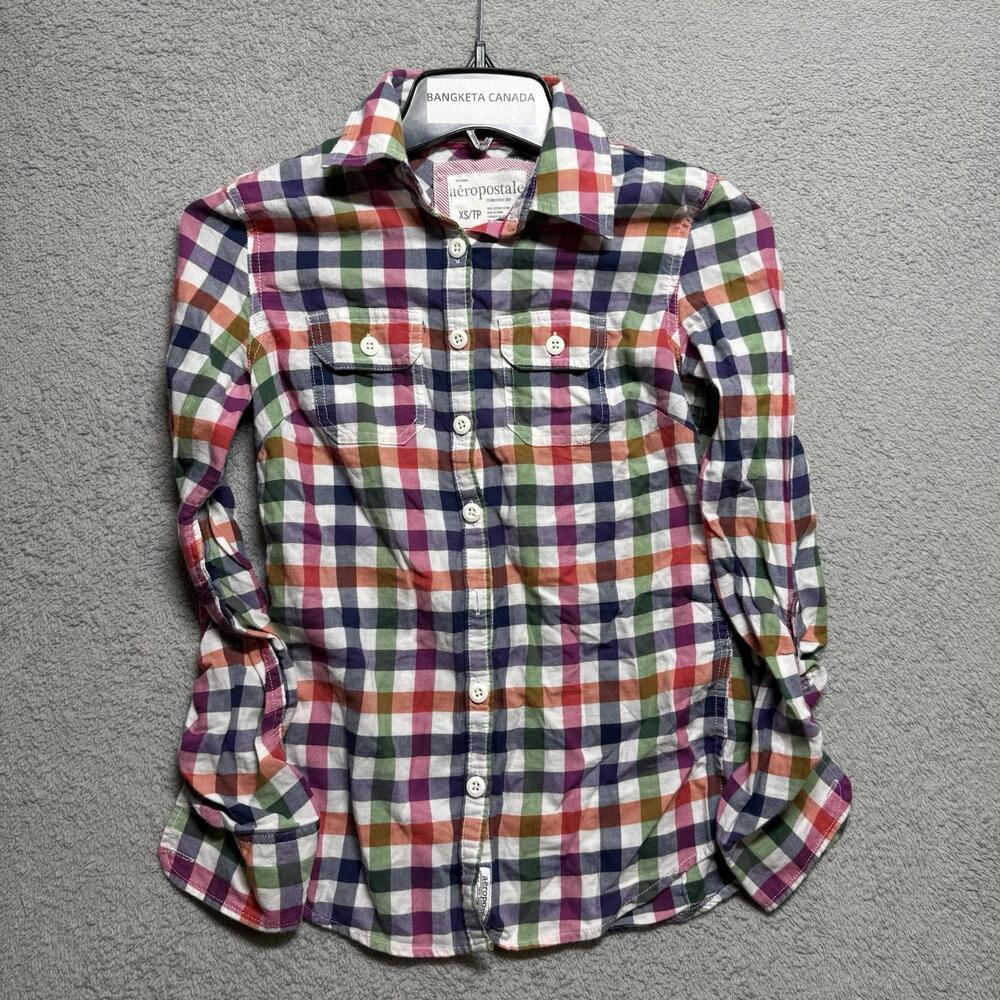 Aeropostale Plaid Button-Up Shirt XS Women’s